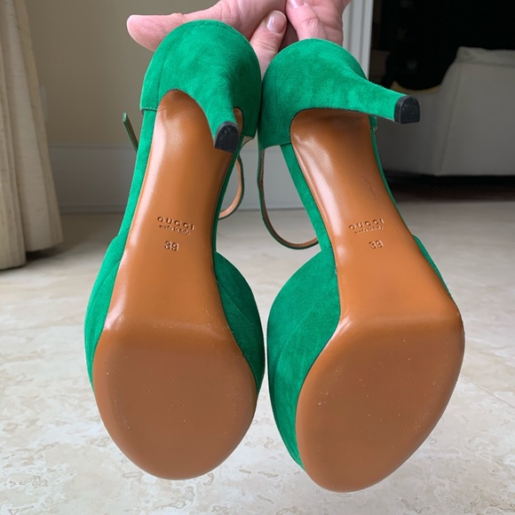Gucci Green Platform Heels - Picture 2 of 6